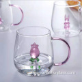 Beautiful Flower Glass cup and Milk Cup